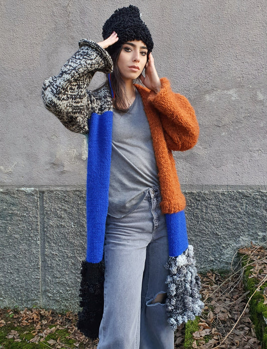 ILDA - hand knit unique wool cardigan